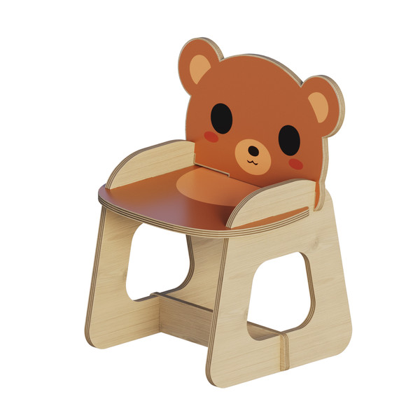 صندلی کودک مدل باغ وحش چوبی طرح خرس 4225581