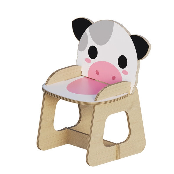 صندلی کودک مدل باغ وحش چوبی- گاو 4225589
