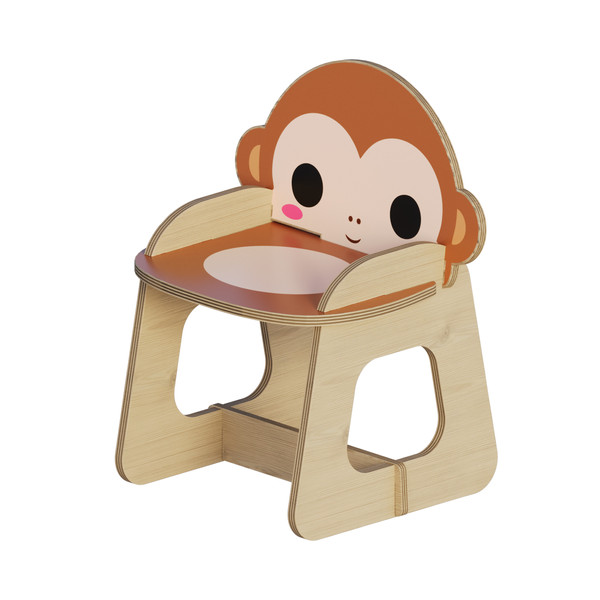 صندلی کودک مدل باغ وحش چوبی طرح میمون 4226100