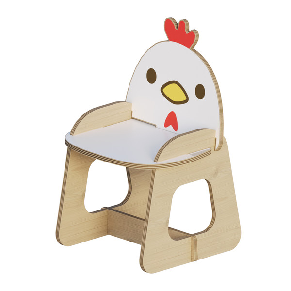 صندلی کودک مدل باغ وحش چوبی- مرغ 4227194