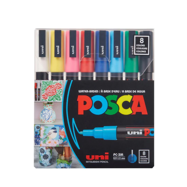 ماژیک رنگ آمیزی یونی بال مدل POSCA 3M بسته 8 عددی 4228218