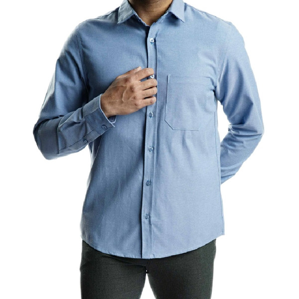 پیراهن آستین بلند مردانه جوتی جینز مدل کلاسیک کد 303083 رنگ آبی 4240424