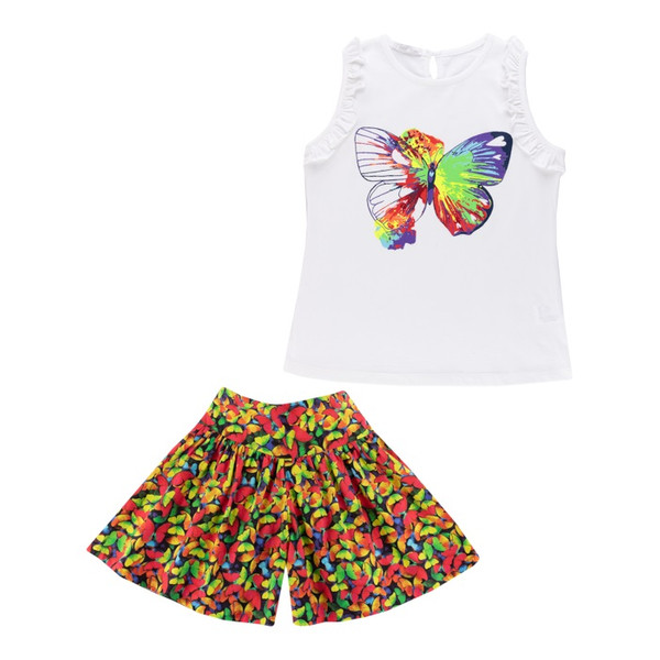 ست تاپ و شلوارک دخترانه فیورلا مدل پروانه زیبا 43009 4242301