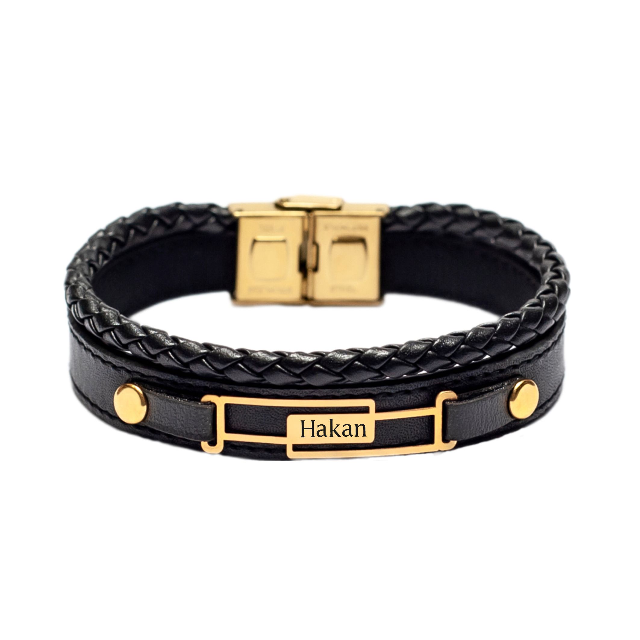 دستبند طلا 18 عیار مردانه لیردا مدل اسم هاکان 4243064