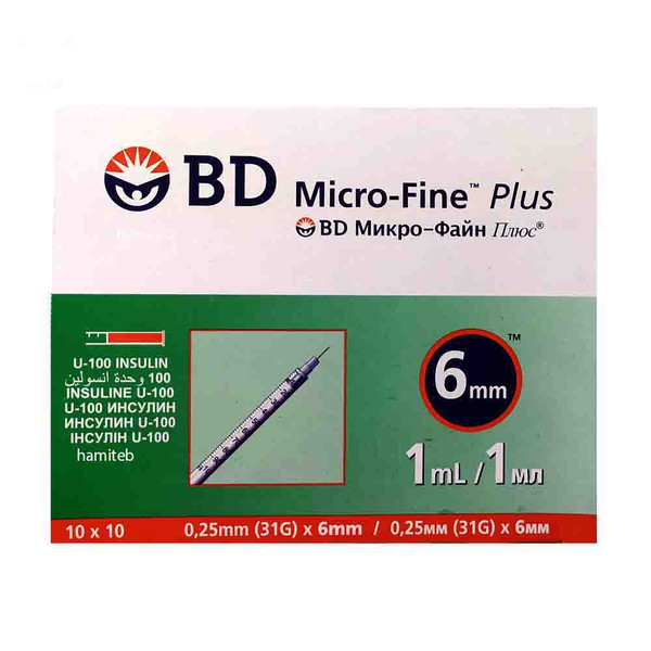 سرنگ انسولین بی دی مدل micro-fine plus حجم 1 میلی لیتر بسته 100 عددی 4249171