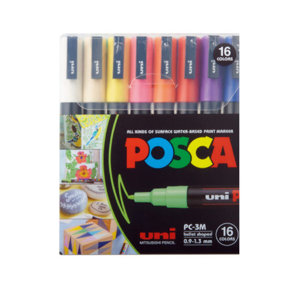 ماژیک رنگ آمیزی یونی بال مدل POSCA 3M مجموعه 16 عددی 4268751