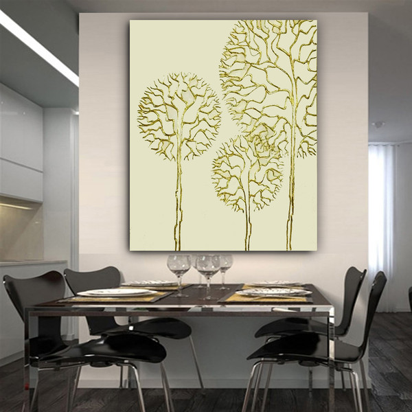 تابلو نقاشی ورق طلا مدل درخت نقش برجسته کد 670 4281306