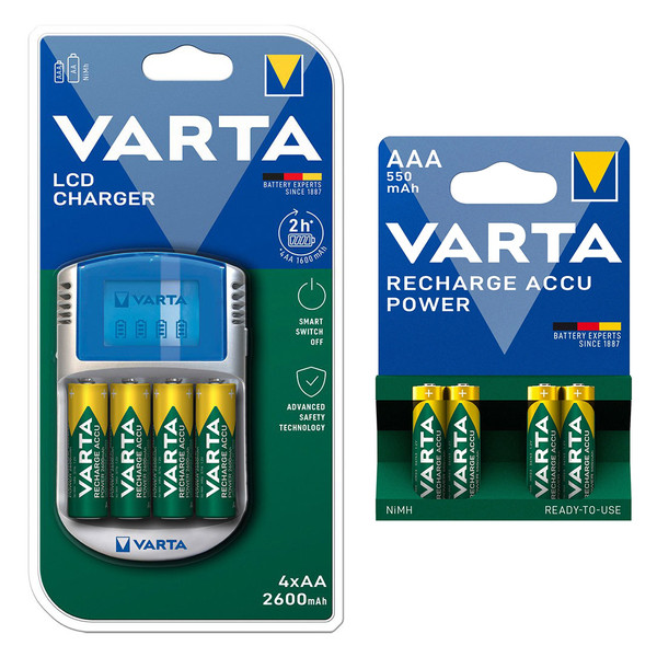 شارژر باتری وارتا مدل LCD CHARGER به همراه باتری نیم قلمی 4293105