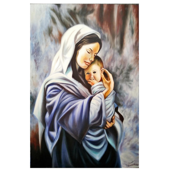 تابلو نقاشی رنگ روغن مدل مهر مادری کد 92 4345060