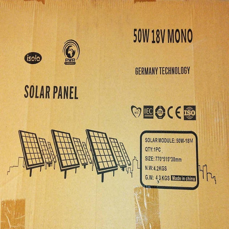 picture پنل خورشیدی ایزولا مدل M-50-18 ظرفیت 50 وات