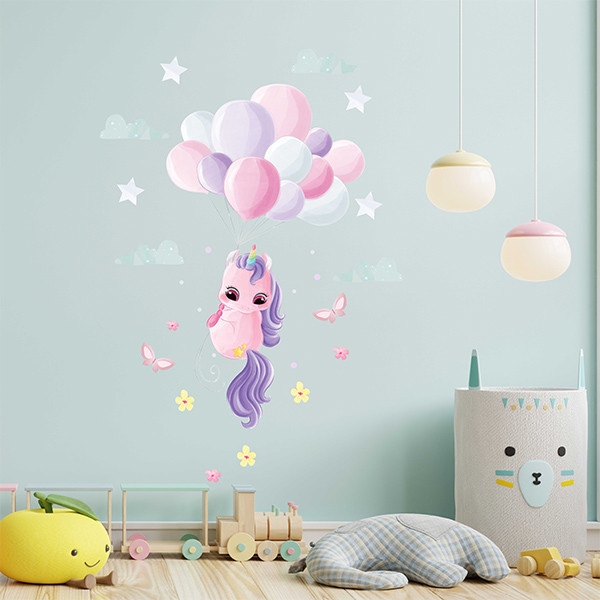 picture استیکر دیواری کودک راتیانا مدل lovely unicorn 