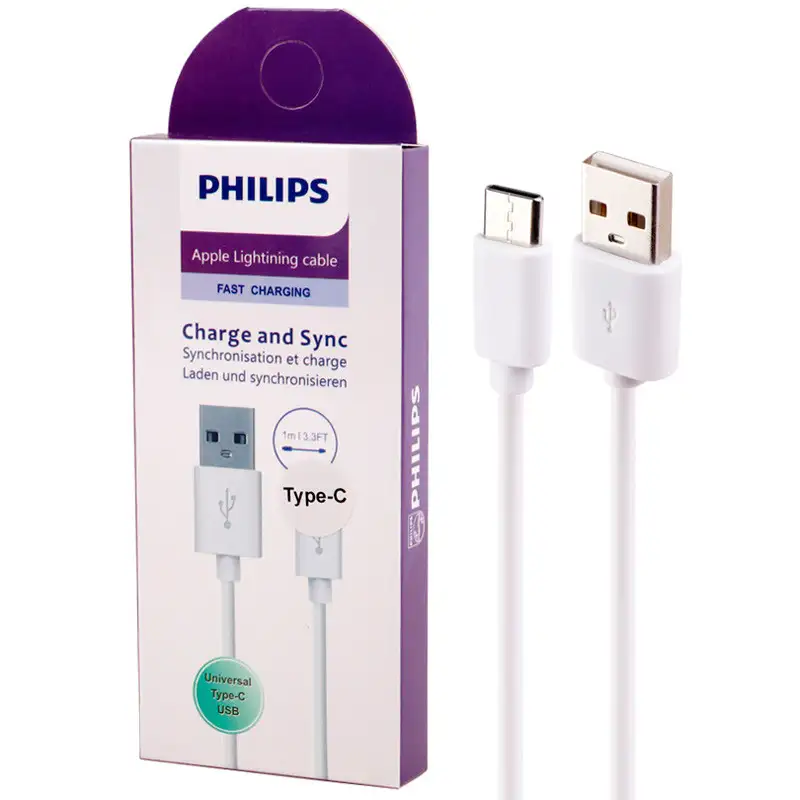 picture کابل تایپ سی فست شارژ Philips 1m