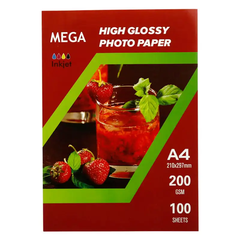 picture کاغذ عکس Mega A4 200g بسته ۱۰۰ عددی