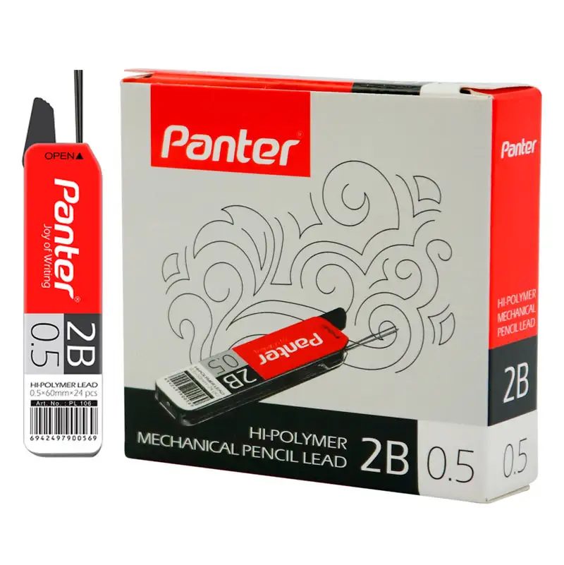 picture نوک مداد نوکی Panter PL106 0.5mm 2B بسته ۱۲ عددی