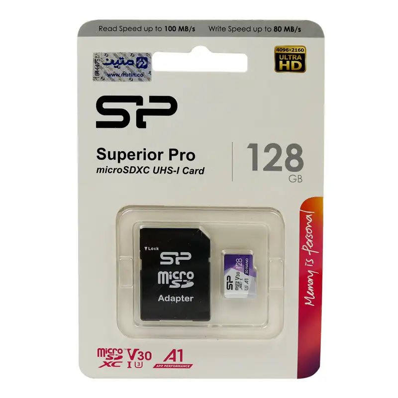 picture رم میکرو ۱۲۸ گیگ سیلیکون پاور Silicon Power Superior Pro A1 V30 U3 100MB/s + خشاب