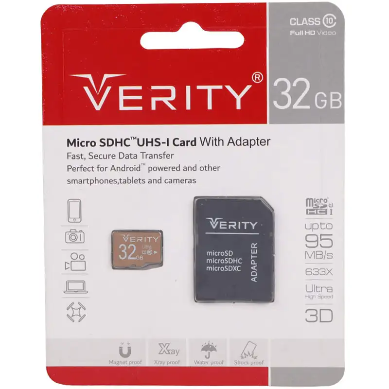 picture رم میکرو ۳۲ گیگ وریتی Verity 633X U1 C10 95MB/s + خشاب