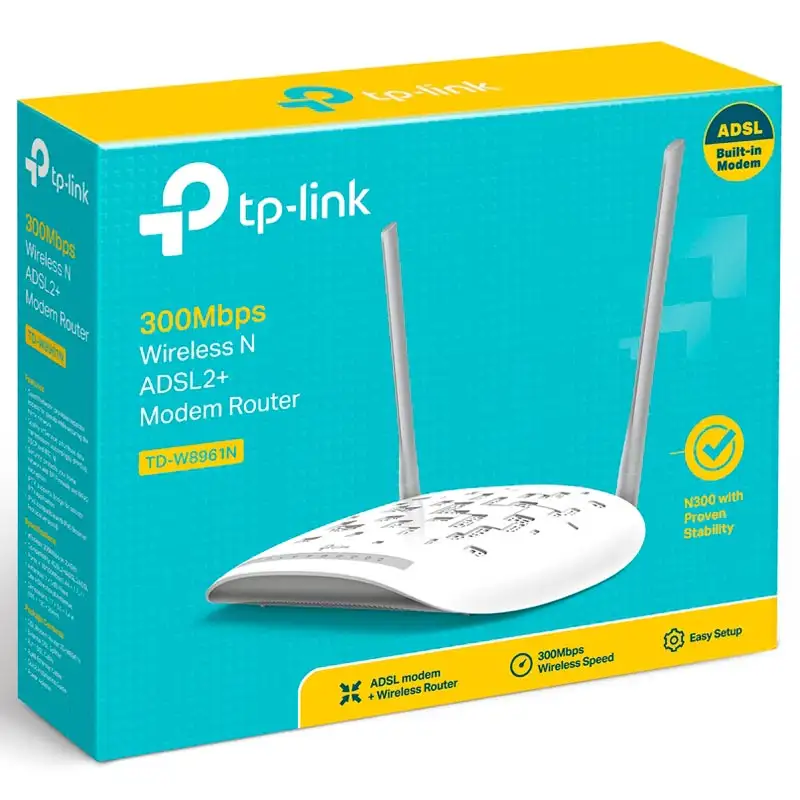 picture مودم روتر ۲ آنتن TP-Link W8961N ADSL2+ / ADSL2 / ADSL 300Mbps