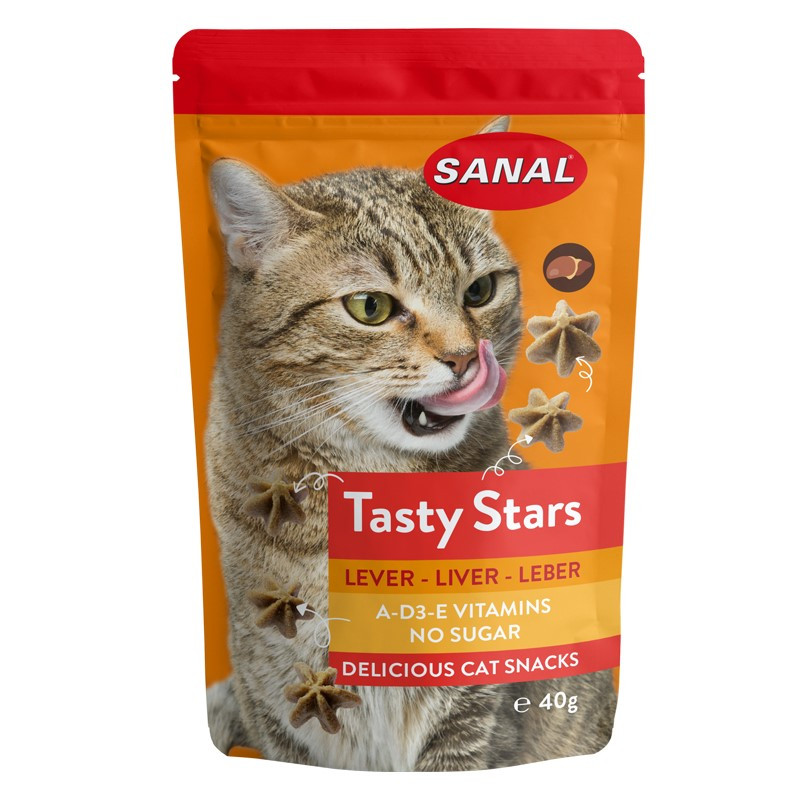 picture تشویقی گربه سانال مدل Tasty Stars Liver وزن 40 گرم