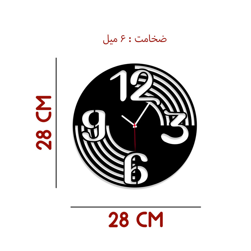 picture ساعت دیواری ماهوت مدل اعداد کد 012
