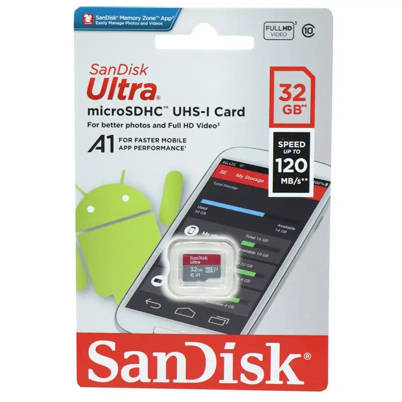 picture رم میکرو ۳۲ گیگ سن دیسک SanDisk Ultra U1 A1 C10 120MB/s