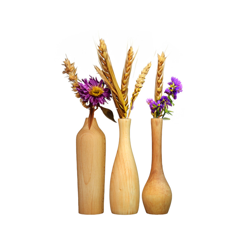 picture گلدان چوبی مدل 15 مجموعه سه عددی