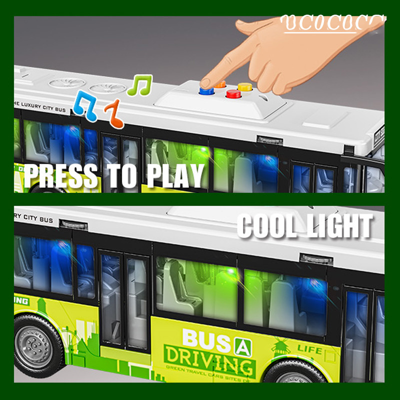 picture ماشین بازی موزیکال مدل اتوبوس شهری طرح چراغدار