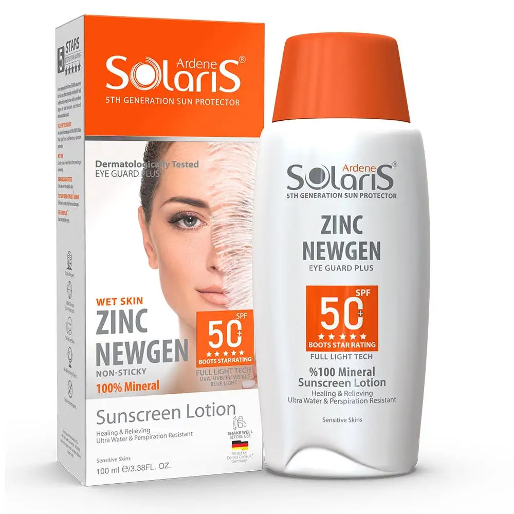 picture کرم ژل ضد آفتاب SPF50 آردن سری سولاریس مدل Zinc Newgen حجم 100 میل