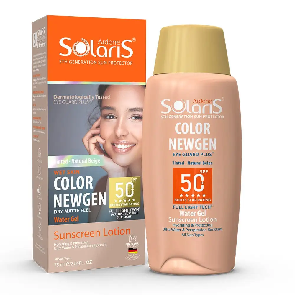 picture کرم ژل ضد آفتاب SPF50 آردن سری سولاریس مدل Color Newgen حجم 75 میل - (رنگ بژ طبیعی)