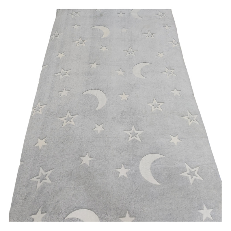 picture پتو مسافرتی مدل شب نما طرح ماه و ستاره سایز 210×220 سانتی متر