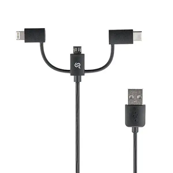 picture کابل 3 منظوره USB 2.0 Type-C/Lightning/Micro B بطول 1 متر فرانت مدل FN-UCLMB100