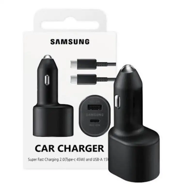 picture شارژر فندکی دو پورت 45 وات اصلی سامسونگ (Samsung Super Fast Dual Car Charger (45W+15W