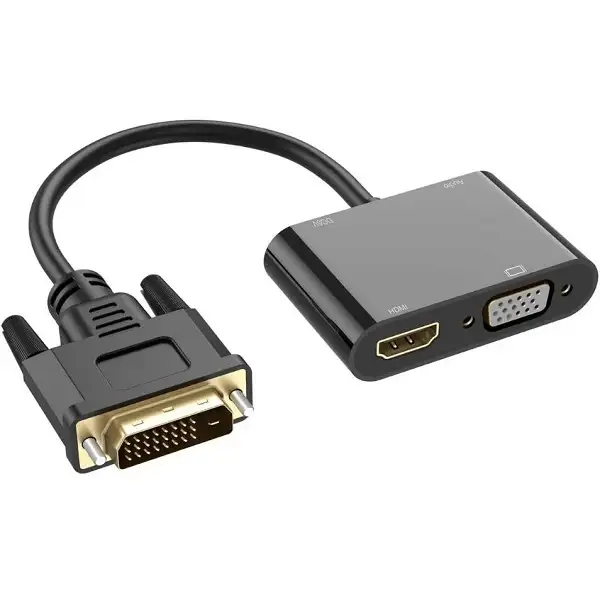 picture مبدل DVI به HDMI و VGA با صدا مدل DVI To HDMI VGA With Audio HT0101