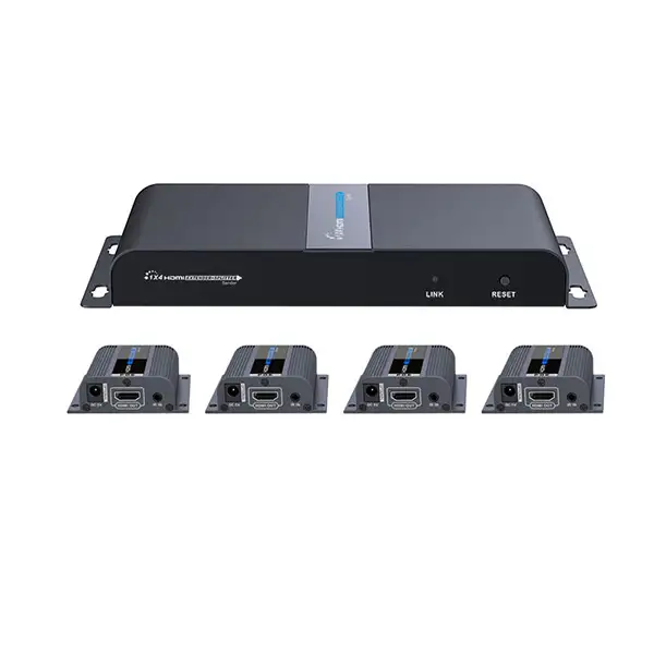 picture اسپلیتر اکستندر ۱ به ۴ HDMI لنکنگ مدل Lenkeng 1 to 4 HDMI Extender Splitter LKV314-HDbitT-4.0