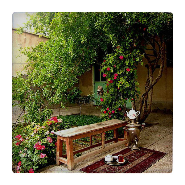 کاشی کارنیلا طرح حیاط ایرانی و نیمکت کد wk3552 65066
