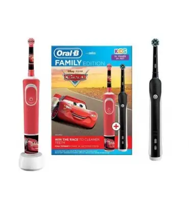 picture مسواک برقی اورال بی فامیلی ادیشن دو عددی بزرگسال و کودک ماشین ها Oral-B Family edition cars kids+ pro1 700 black edition