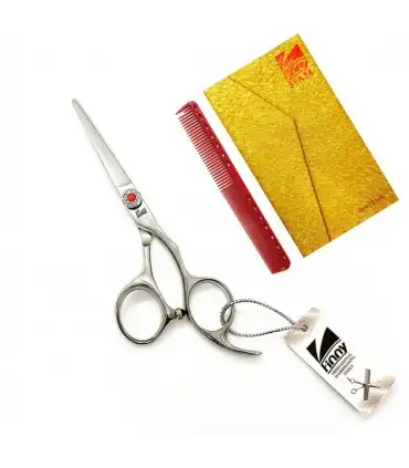 picture قیچی آرایشگری کرتزر فینی کات و کوتاهی 5 اینچ تم قرمز سیما Kretzer Hair Finny SIMA FTS7-50