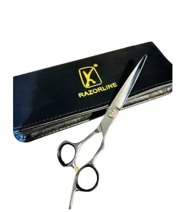 picture قیچی آرایشگری ریزرلاین کات و کوتاهی 6.5 اینچ حرفه ای استیل ژاپنی Razorline AK23 hair scissors
