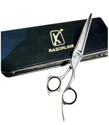 picture قیچی آرایشگری ریزرلاین کات و کوتاهی 5.5 اینچ حرفه ای استیل ژاپنی Razorline AK27 hair scissors