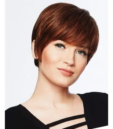 picture کلاه گیس (پوستیژ) زنانه کوتاه پیکسی چتری قهوه ای ماهگونی Pixie Cut Short Wigs