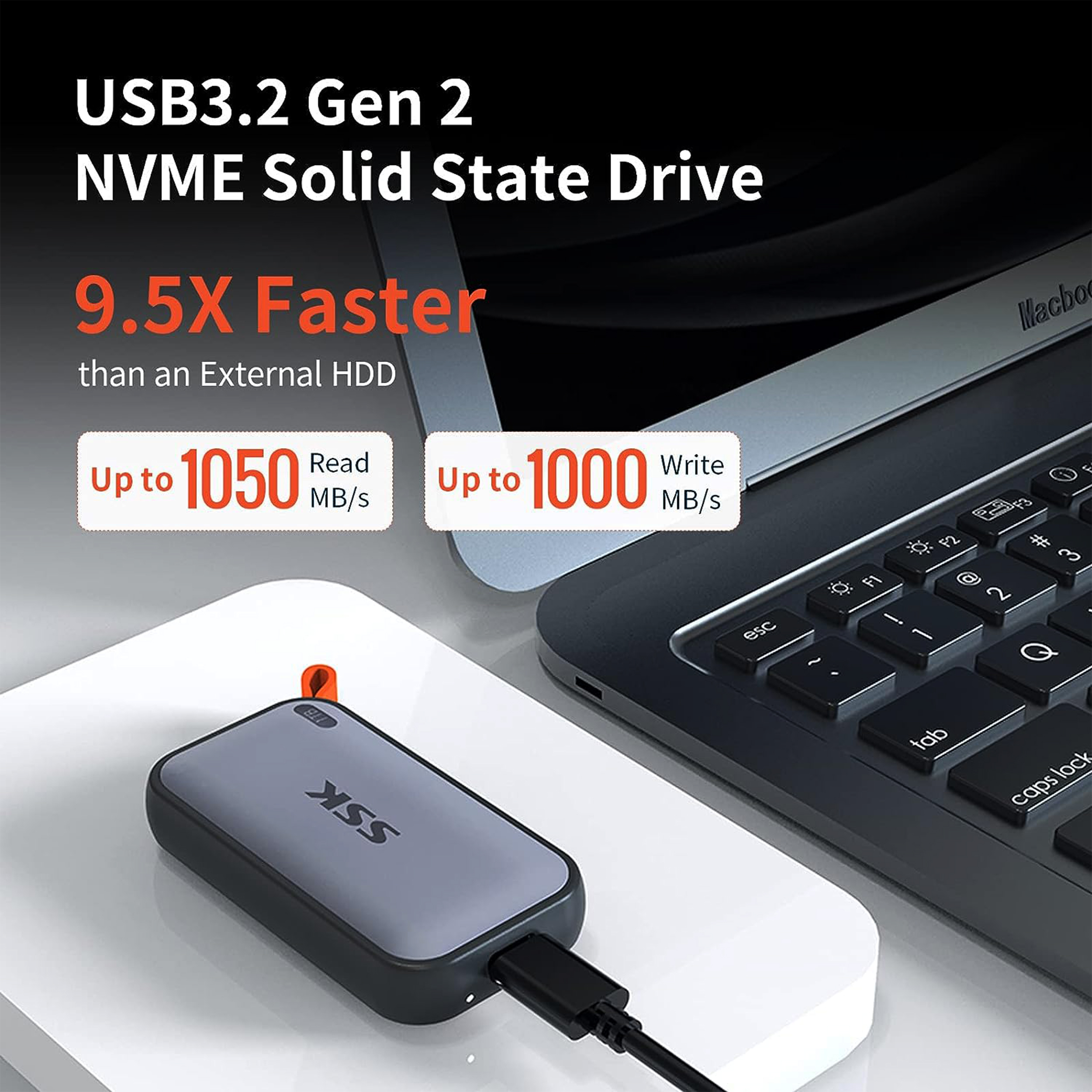 picture اس اس دی اکسترنال اس اس کا مدل SD500 PORTABLE SSD USB-C3.2 GEN2 ظرفیت 2 ترابایت