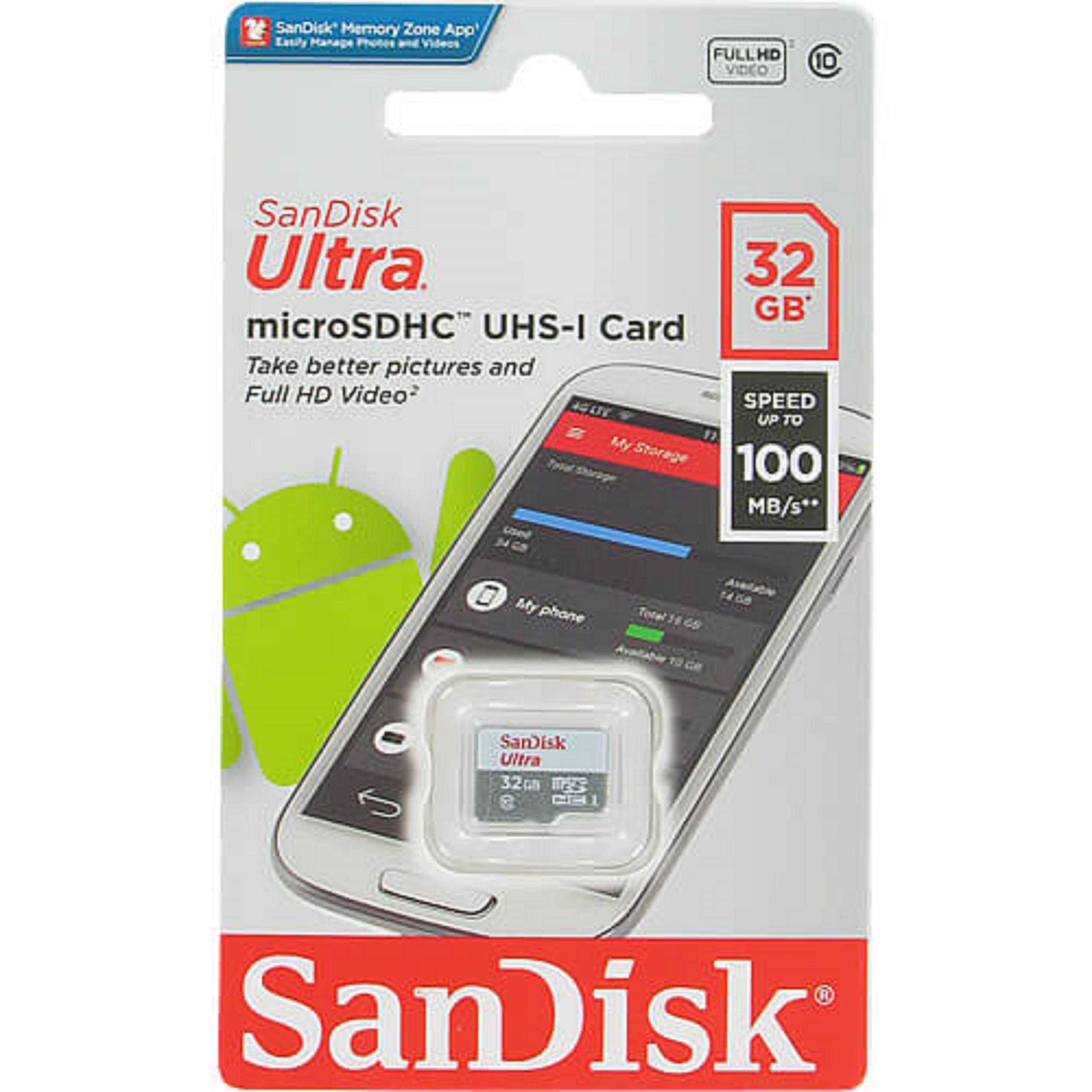 picture کارت حافظه  microSDHC مدل Ultra کلاس 10 استاندارد UHS-I U1 سرعت 100MBps ظرفیت 32 گیگابایت