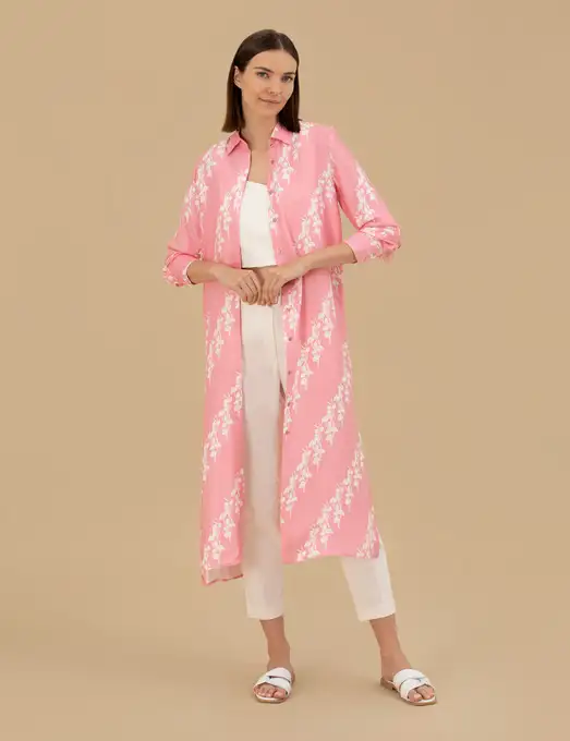 picture مانتو پیر کاردین با کد 50269349-VR167 ( Pembe Comfort Fit Tunik )