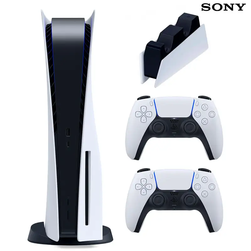 picture کنسول بازی سونی (Sony PlayStation 5 Standard 825GB SSD (V1216 + دسته اضافی سفید و پایه شارژ
