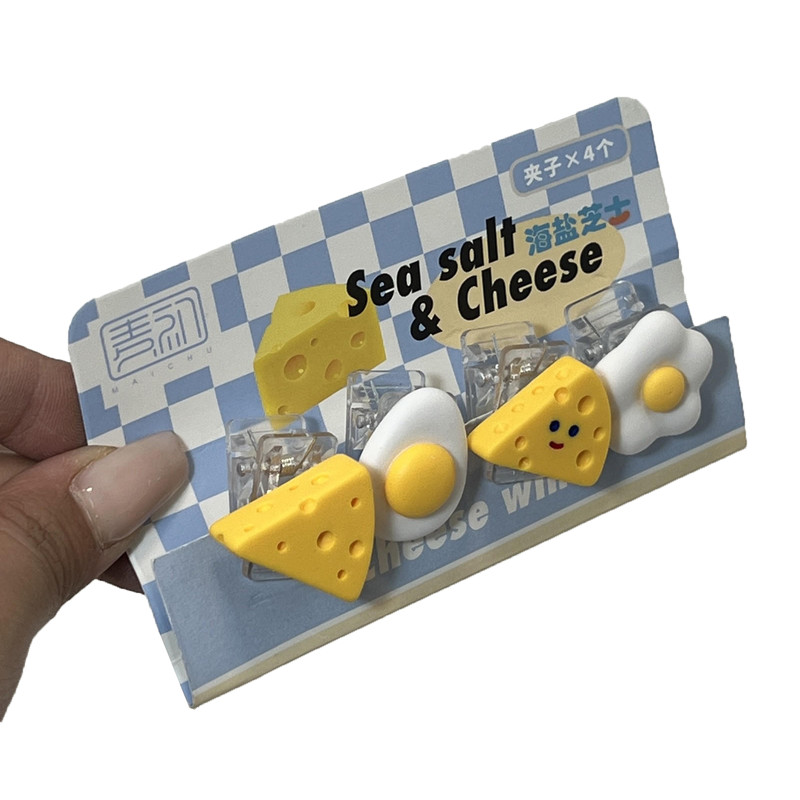 picture  گیره کاغذ مدل فانتزی طرح پنیر بسته 4 عددی
