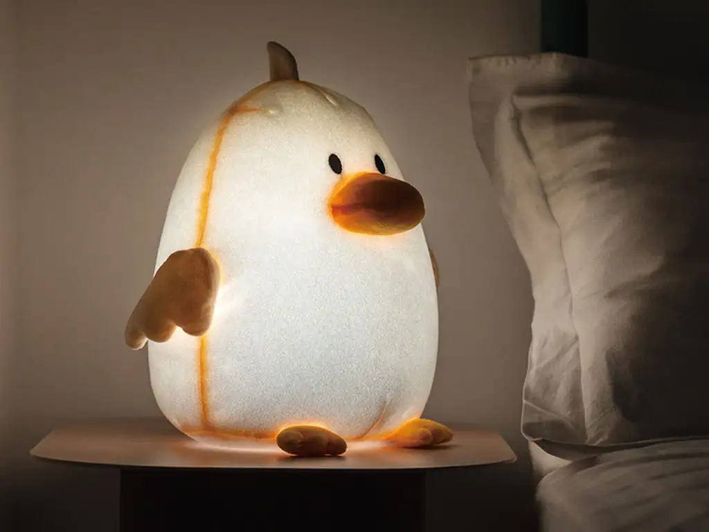 picture چراغ خواب فانتزی رومیزی اردک مخملی Plush Duck Soothing Night Light Children's Warm