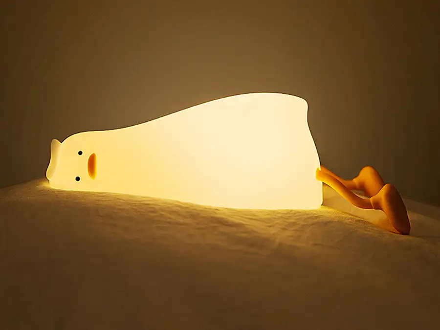 picture چراغ خواب فانتزی رومیزی قابل شارژ Festive LED Lying Flat Duck Lamp