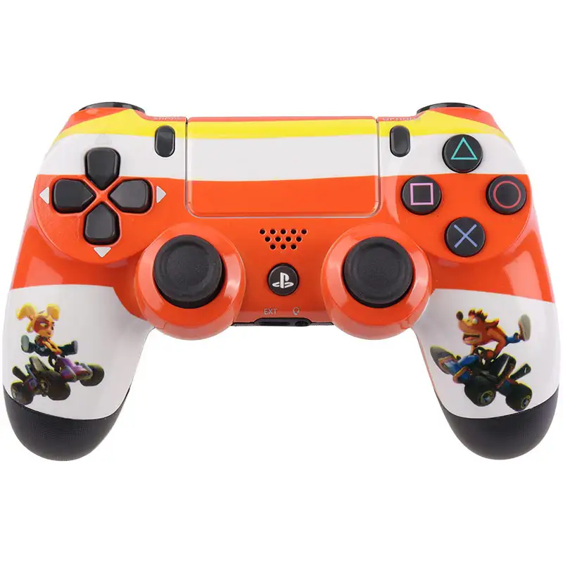 picture دسته بی سیم SONY PlayStation 4 DualShock 4 High Copy طرح کراش نارنجی سفید