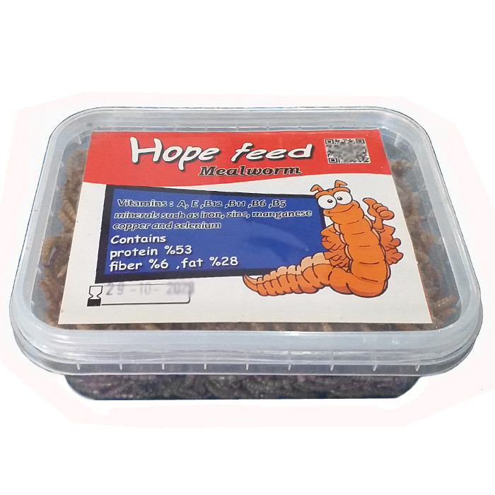 picture غذا خشک ماهی میلورم هوپ فید مدل Mealworm وزن خالص 70 گرم