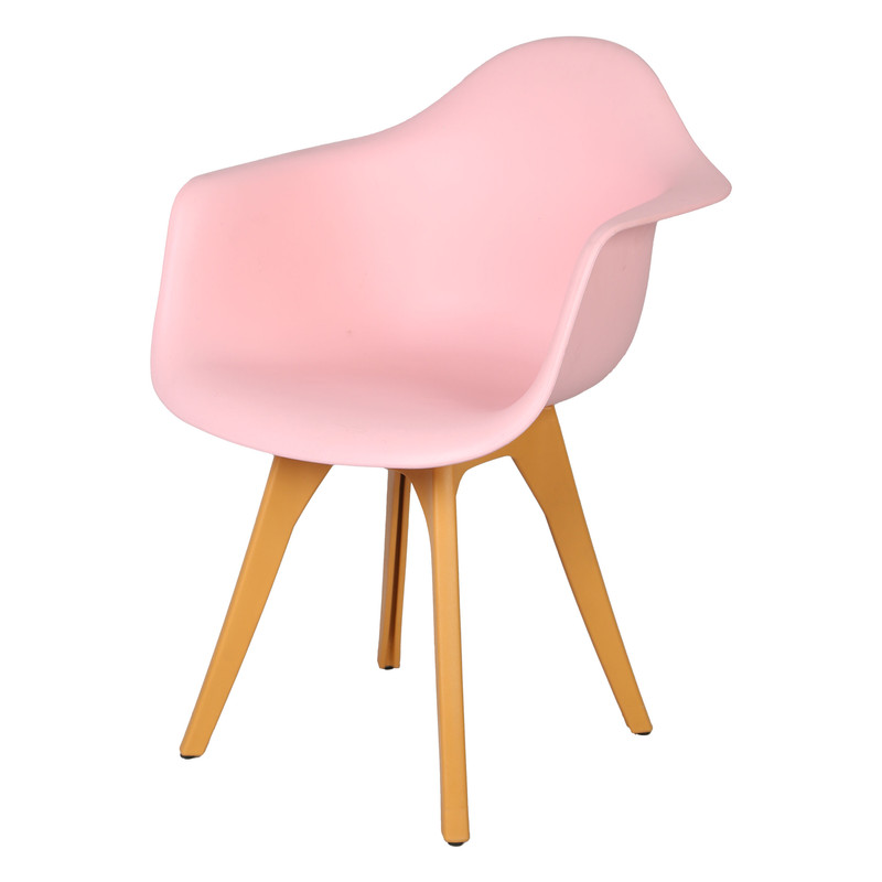 picture صندلی مدل ایزی فایبرگلاس پایه پلاستیکی رنگ چوب