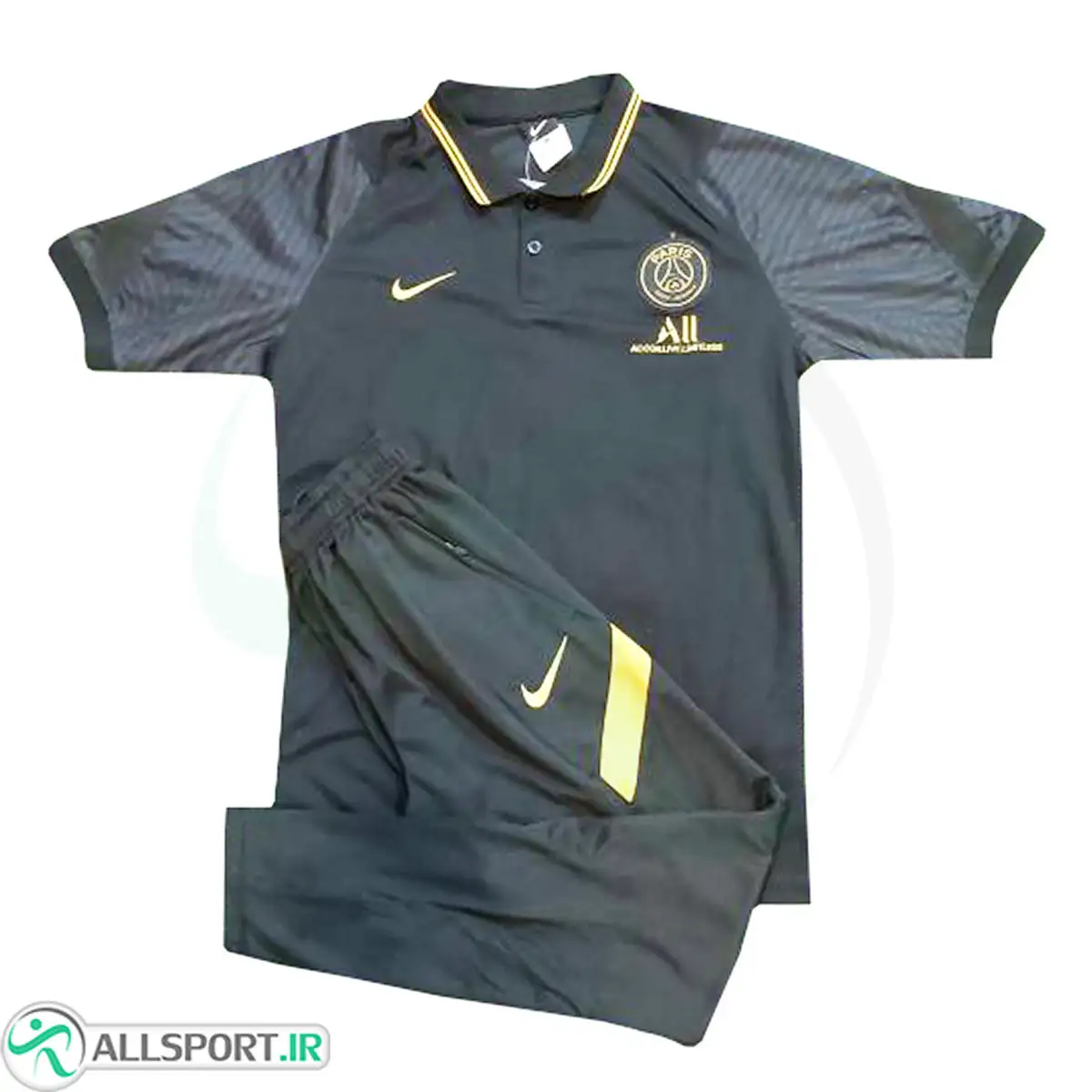 picture پلوشرت شلوار پاریسن ژرمن Paris Saint Germain Polo shirt Jersey Black Gold